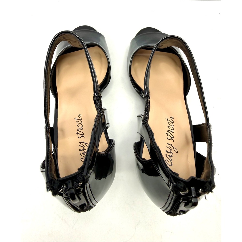 Easy Street Women's Flash Dress Sandals Black Patent Size 8W NWT/BOX - Picture 6 of 10